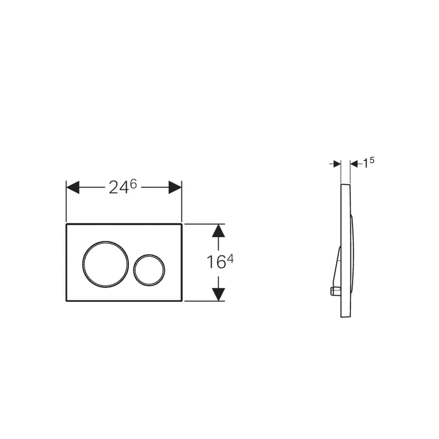 Placca di comando Geberit finitura opaca risciacquo a 2 quantità - Sigma20 round