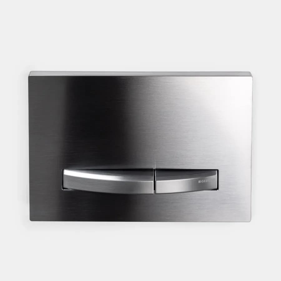 Placca doppio comando cromo spazzolato Geberit per cassette da incasso Geberit - Sigma50 square
