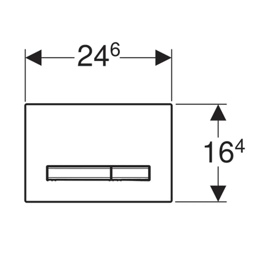 Placca doppio comando cromo spazzolato Geberit per cassette da incasso Geberit - Sigma50 square