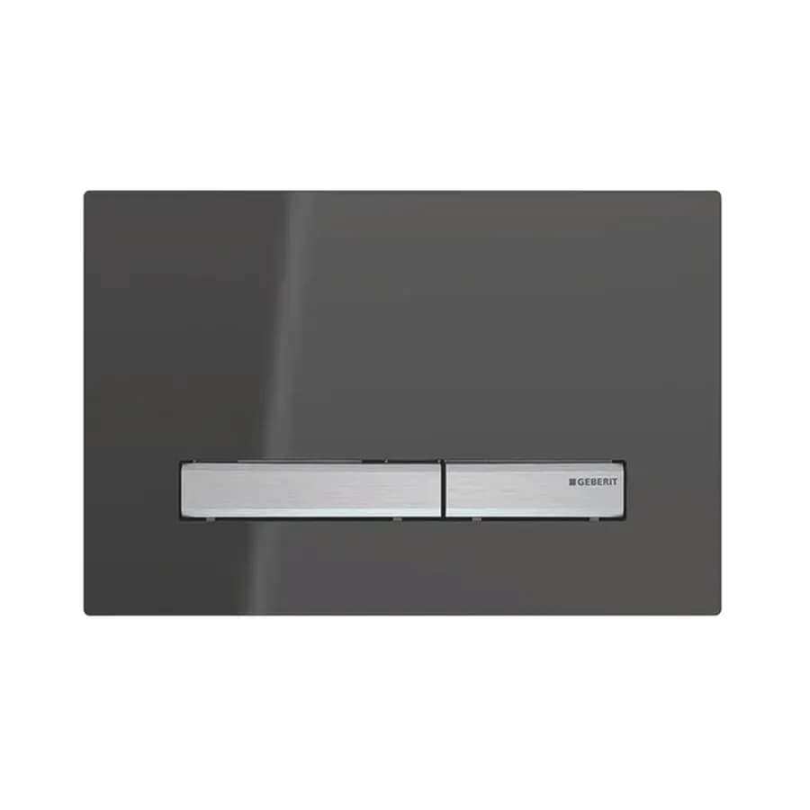 Placca doppio comando Geberit per cassette da incasso Geberit Sigma vetro fumè a specchio - Sigma50 square