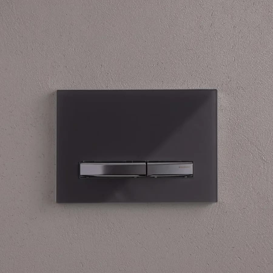 Placca doppio comando Geberit per cassette da incasso Geberit Sigma vetro fumè a specchio - Sigma50 square