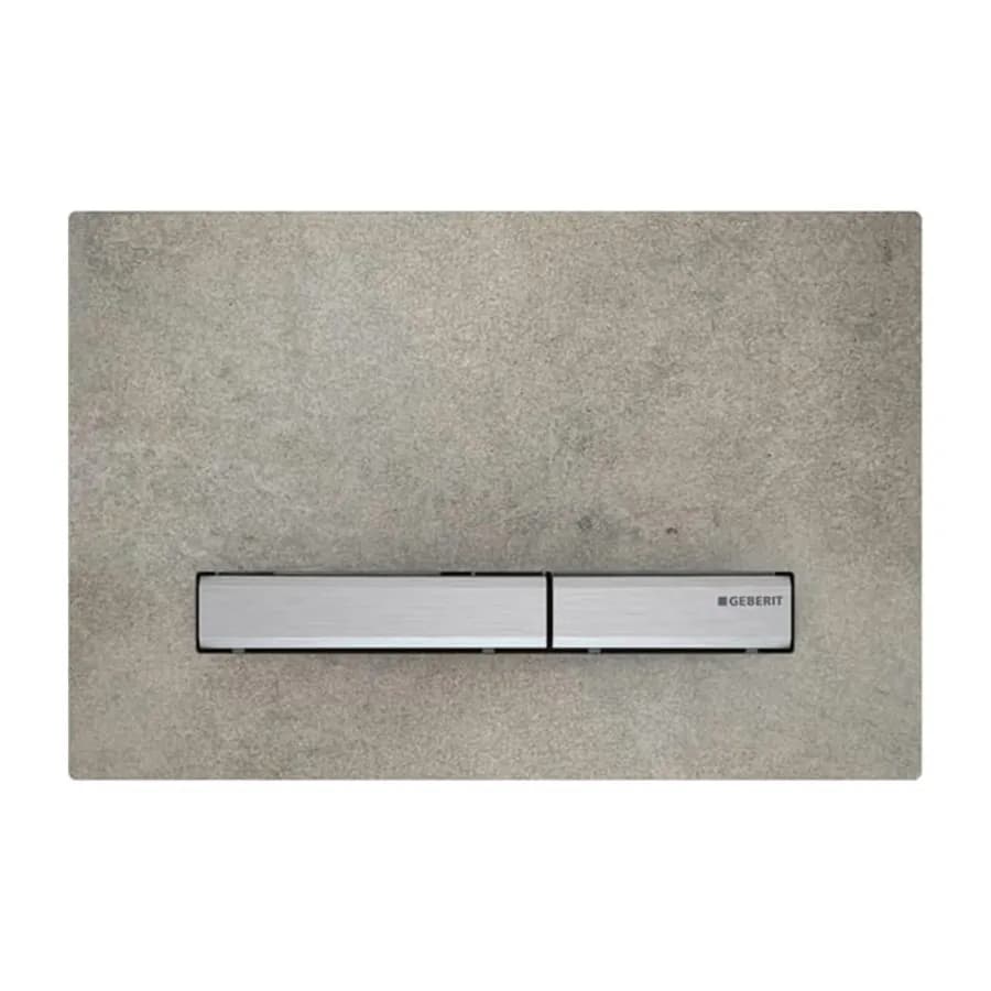 Placca doppio tasto Geberit per cassette di risciacquo effetto cemento - Sigma50 square