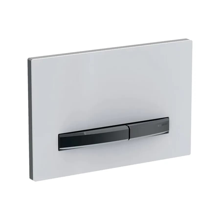 Placca doppio tasto Geberit bianco-nero cromo - Sigma50 square