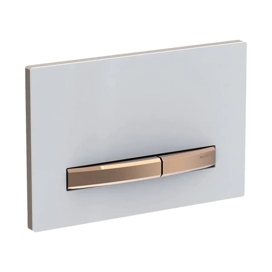 Placca doppio tasto Geberit bianco-oro rosso - Sigma50 square