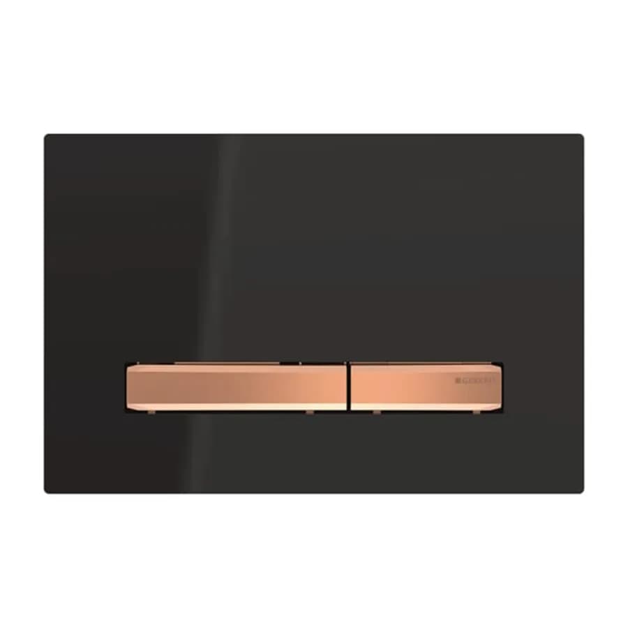 Placca doppio tasto Geberit nero-oro rosso - Sigma50 square