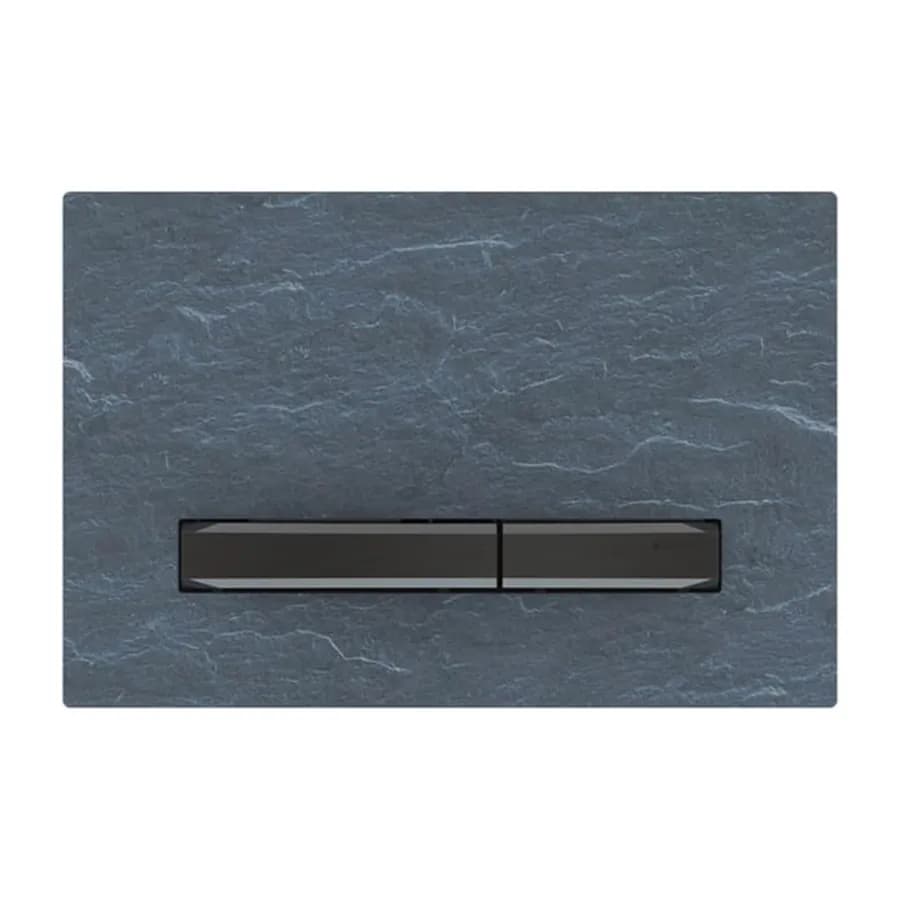 Placca doppio tasto Geberit pietra naturale-nero cromo - Sigma50 square