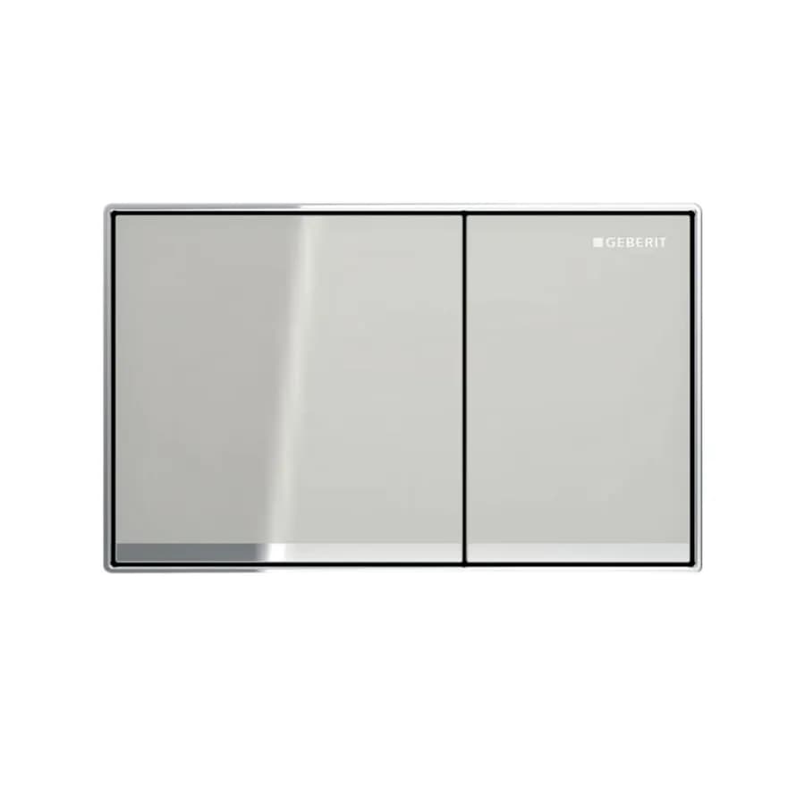 Placca doppio tasto filo parete vetro grigio sabbia - Omega60 square