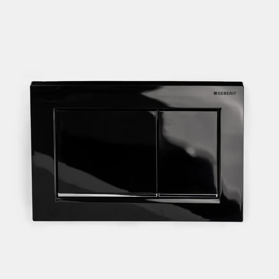 Placca doppio tasto Geberit nero-cromo - Omega20 square