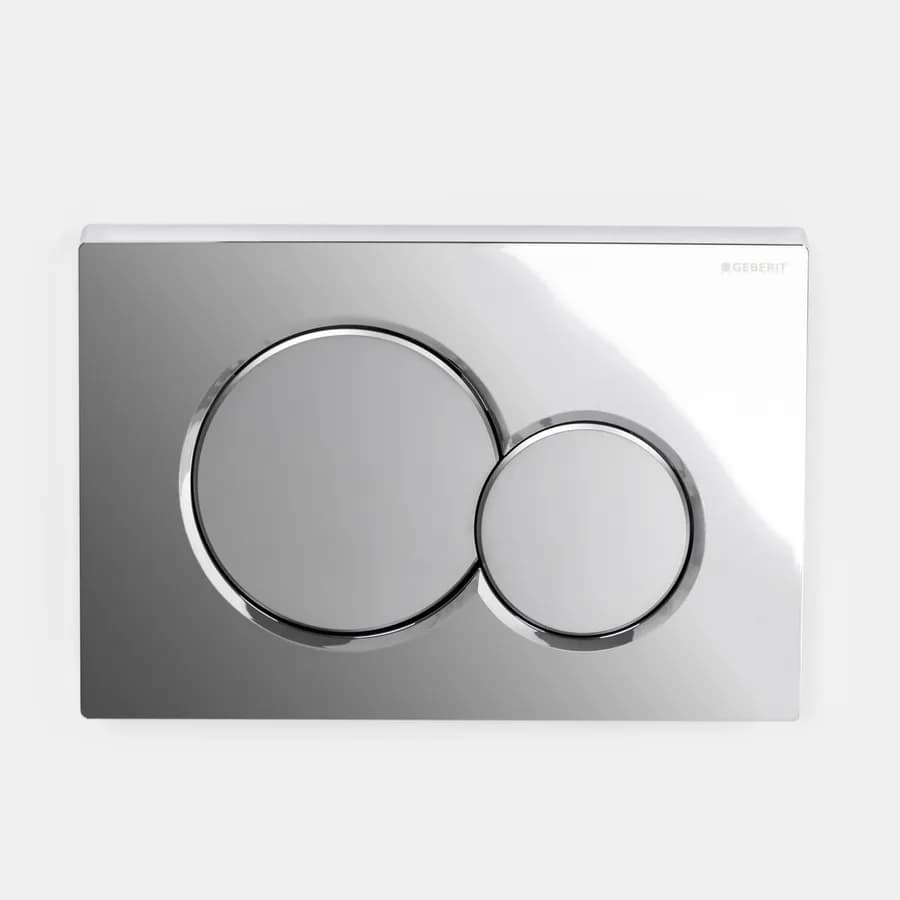 Placca doppio tasto Geberit satinato-cromato - Sigma01 Round