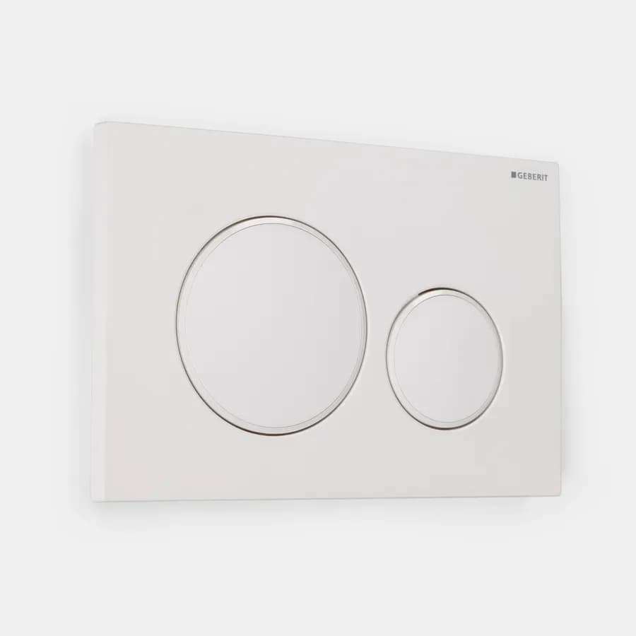 Placca doppio tasto Geberit bianco opaco - Sigma20 round