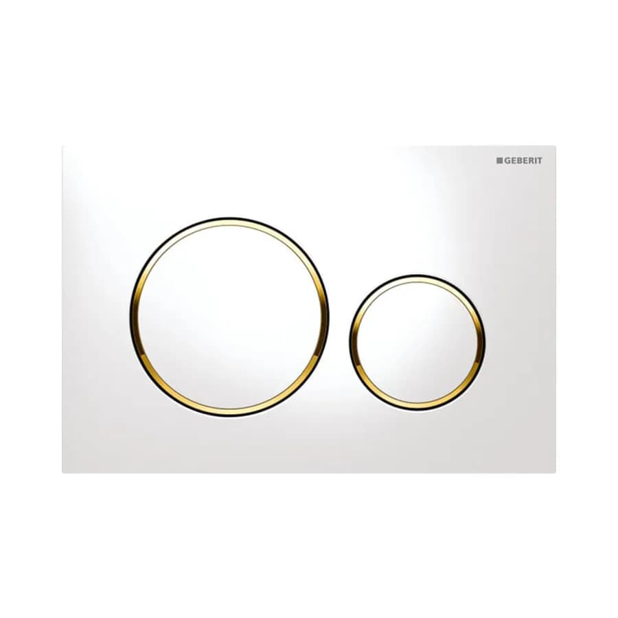 Placca doppio tasto Geberit bianco-oro - Sigma20 round