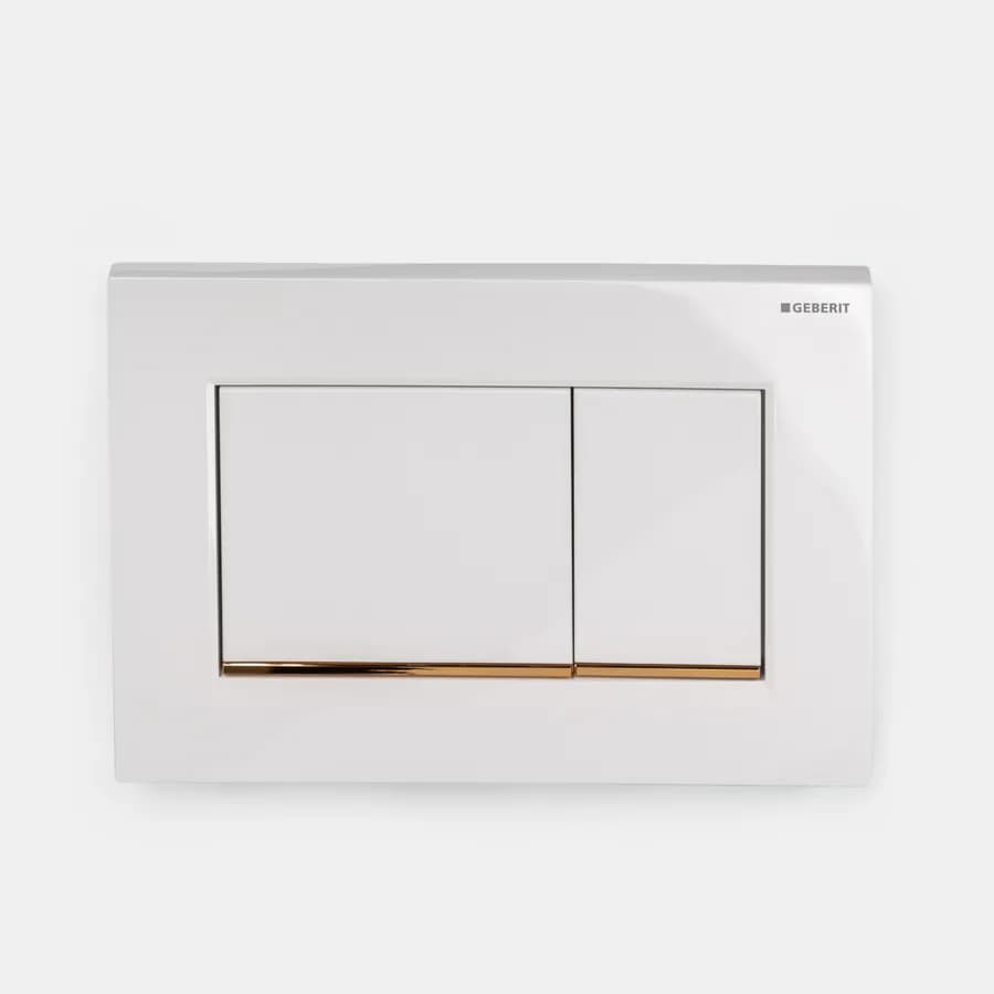 Placca doppio tasto Geberit bianco-oro - Sigma20 square