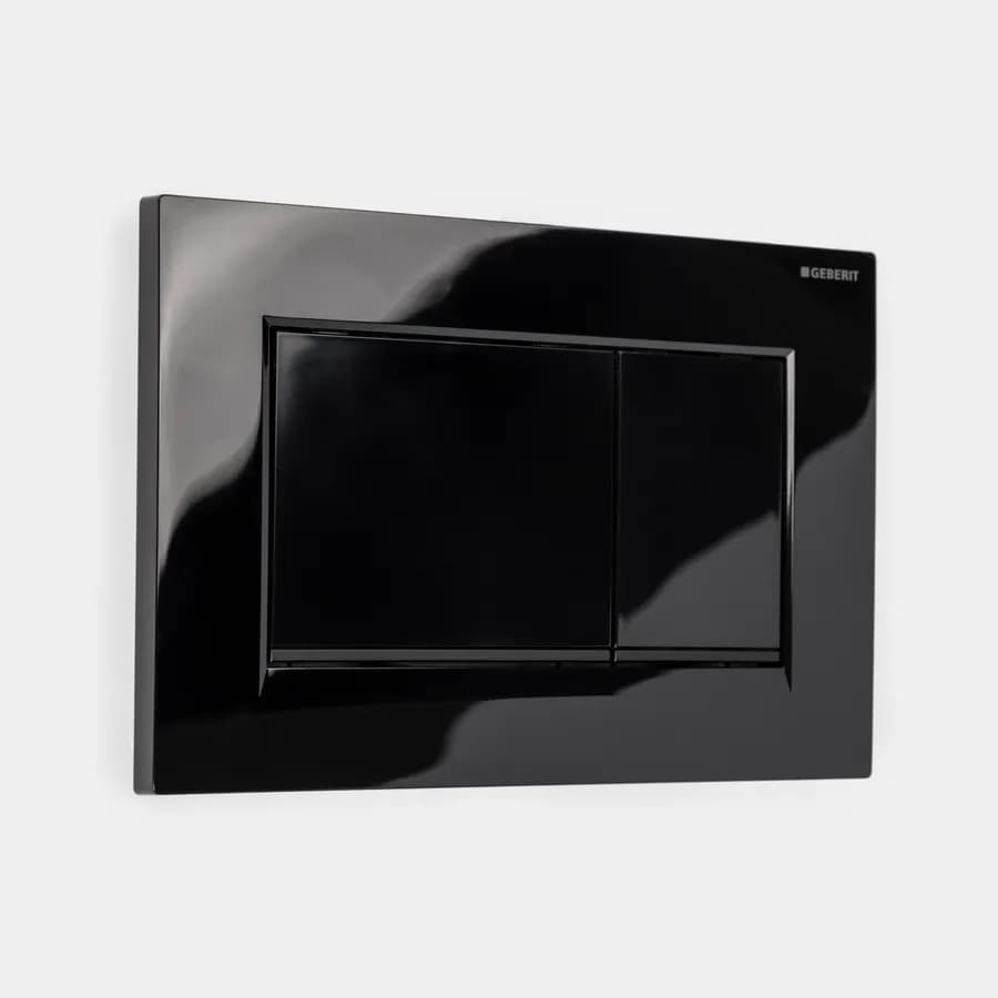 Placca doppio tasto Geberit nero profili opachi - Sigma20 square