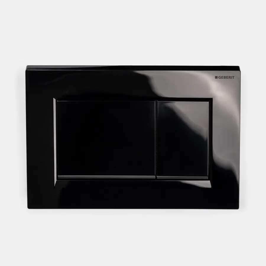 Placca doppio tasto Geberit nero profili opachi - Sigma20 square