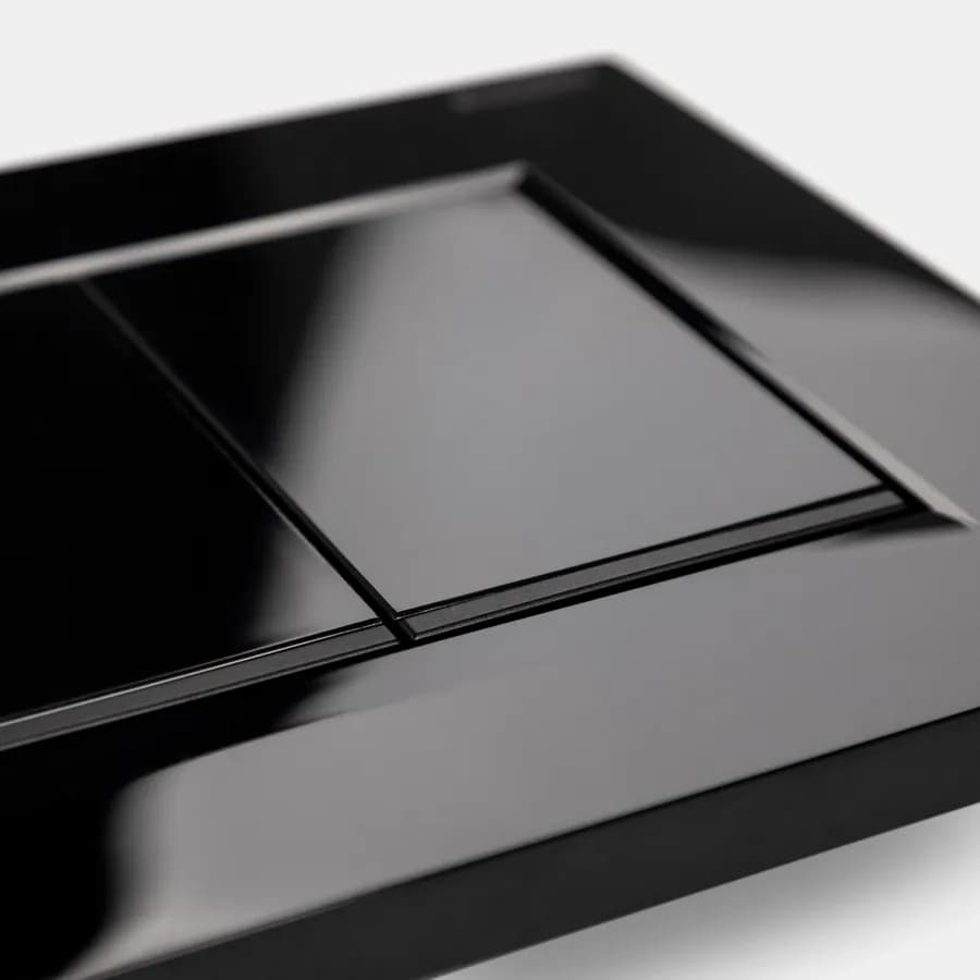 Placca doppio tasto Geberit nero profili opachi - Sigma20 square