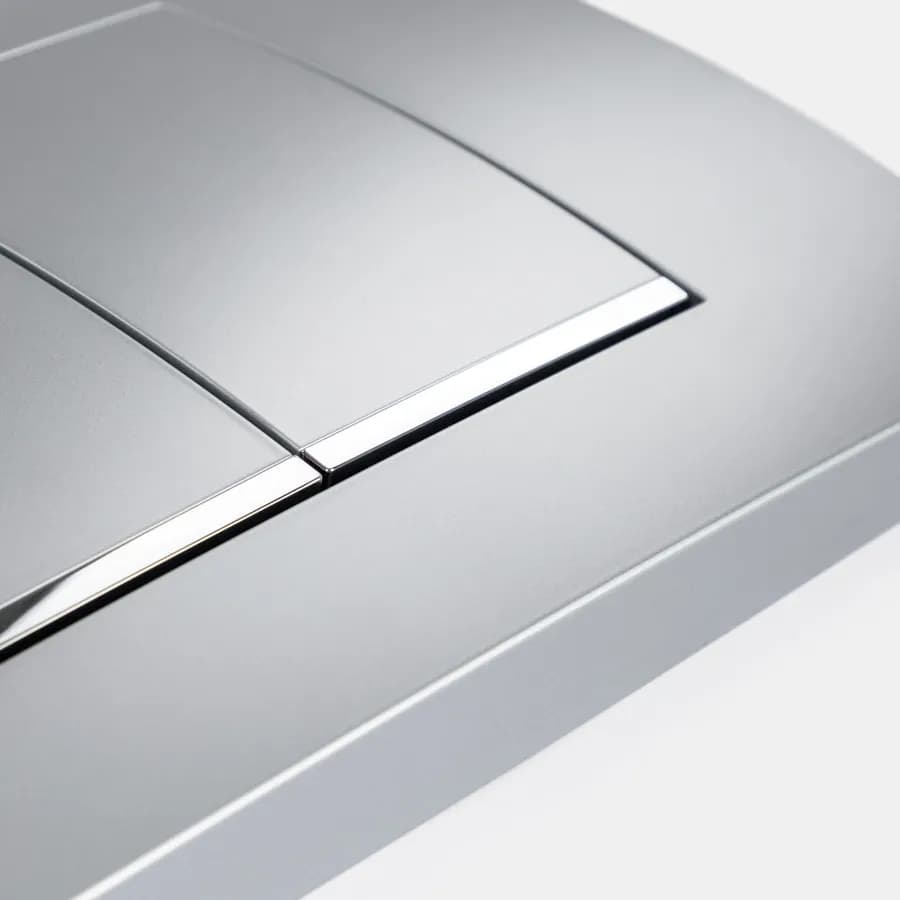 Placca doppio tasto cromo satinato compatibile con cassetta di riscacquo Twinline - Twinline30 Geberit