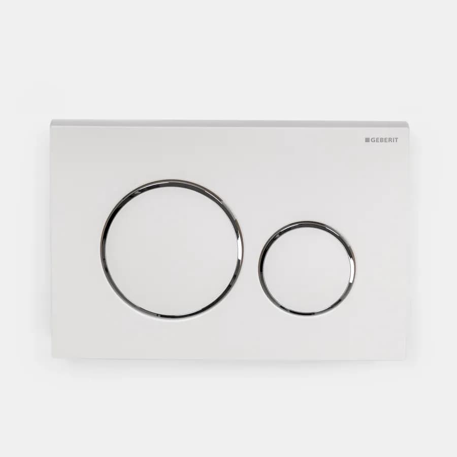 Placca Geberit bianco opaco con doppio tasto per cassetta di scarico Sigma8 - Sigma20 round