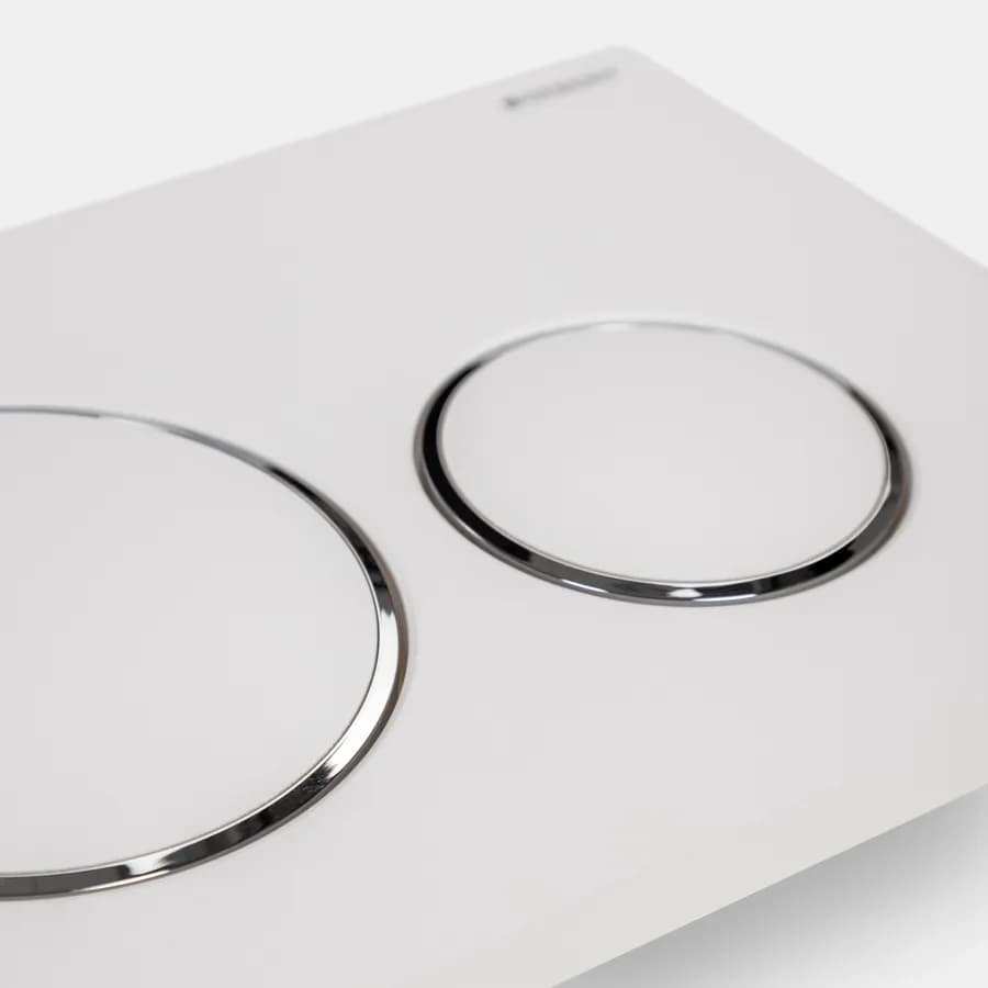 Placca Geberit bianco opaco con doppio tasto per cassetta di scarico Sigma8 - Sigma20 round