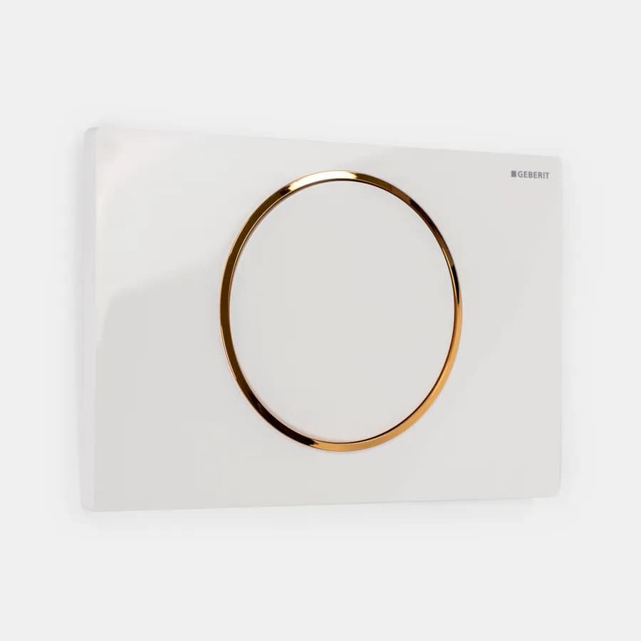 Placca moncomando Geberit bianco-oro - Sigma10 round