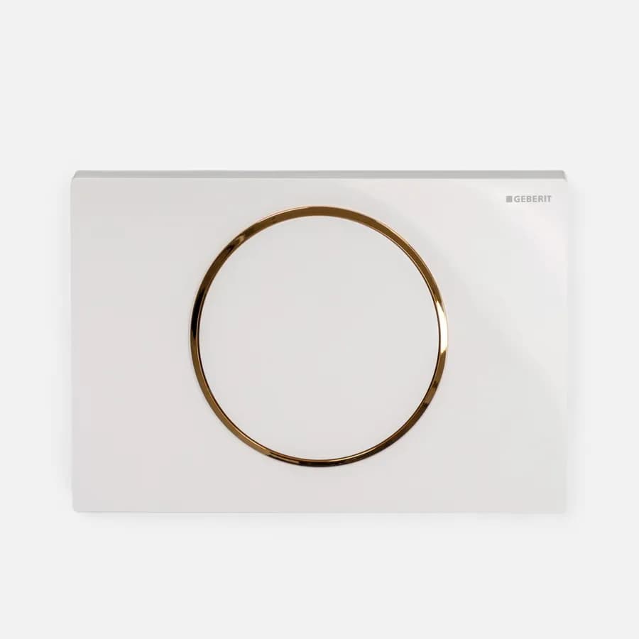 Placca moncomando Geberit bianco-oro - Sigma10 round