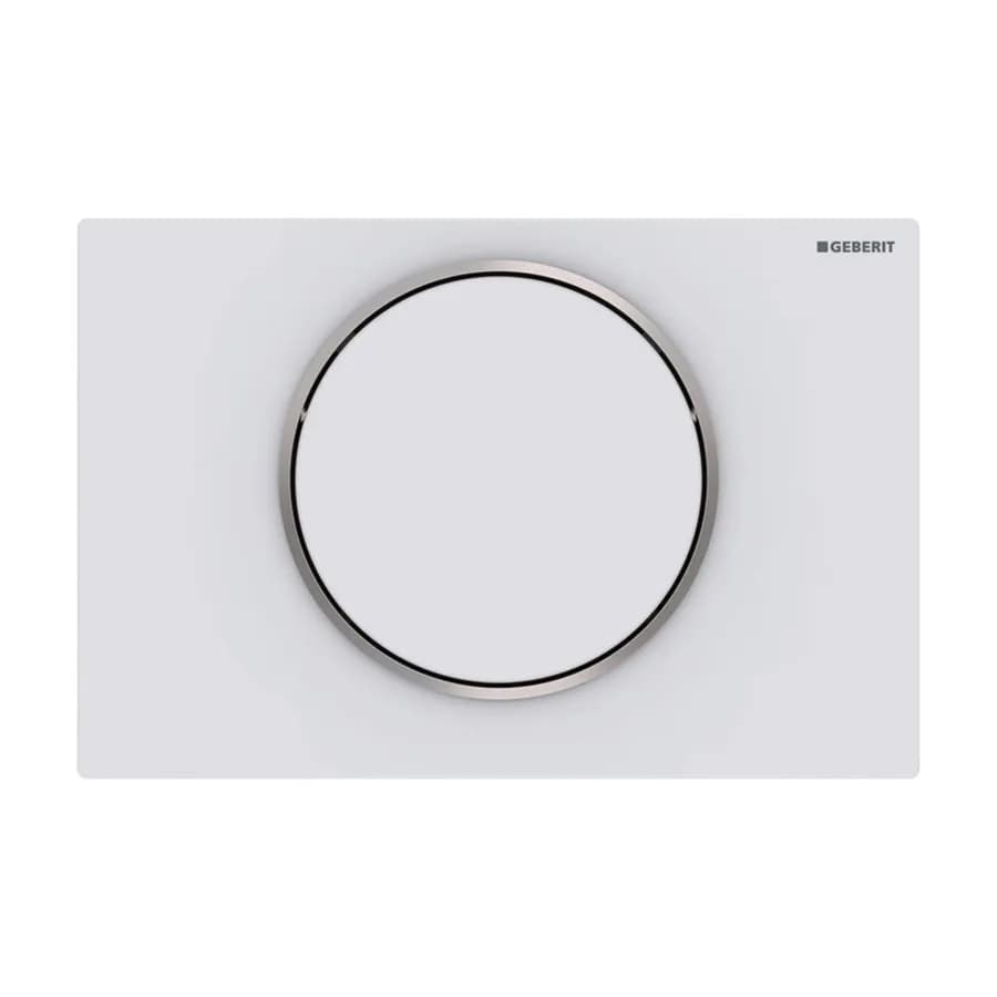 Placca monocomando Geberit acciaio inox bianco opaco - Sigma10 round