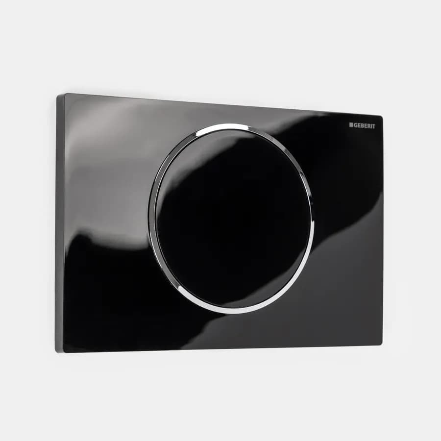 Placca monocomando Geberit nero-cromo - Sigma10 round