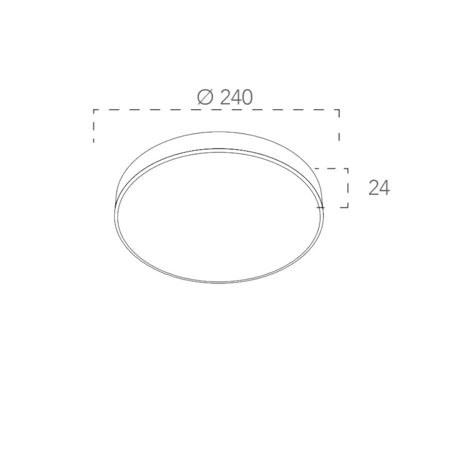 Plafoniera rotonda 24 cm in alluminio bianco