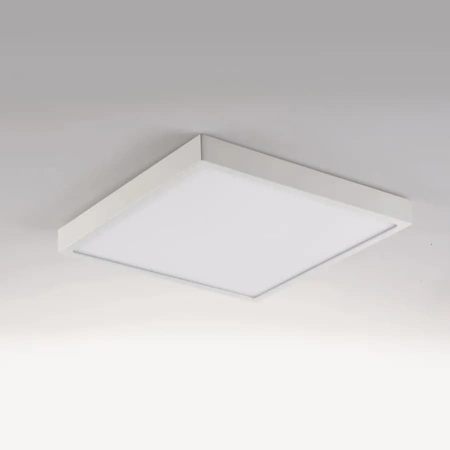 Plafoniera 24x24 cm in alluminio bianco