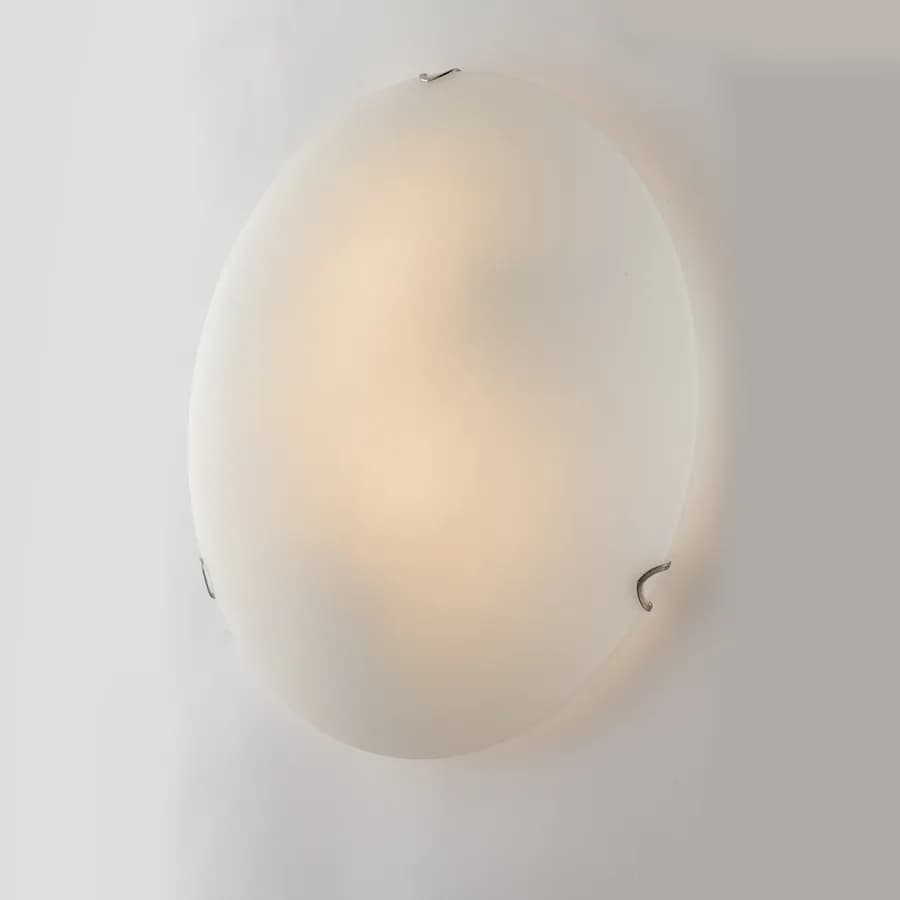 Plafoniera 30 cm in vetro bianco satinato