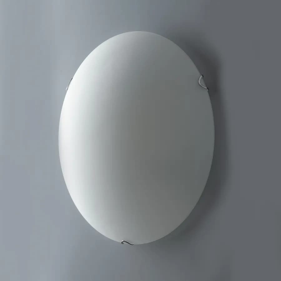 Plafoniera 30 cm in vetro bianco satinato