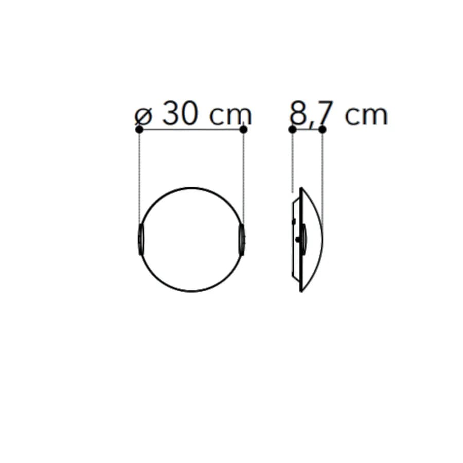 Plafoniera 30 cm in vetro bianco satinato