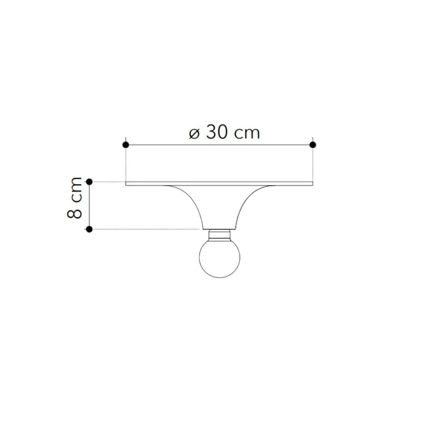 Plafoniera 30x8 cm in metallo bianco satinato