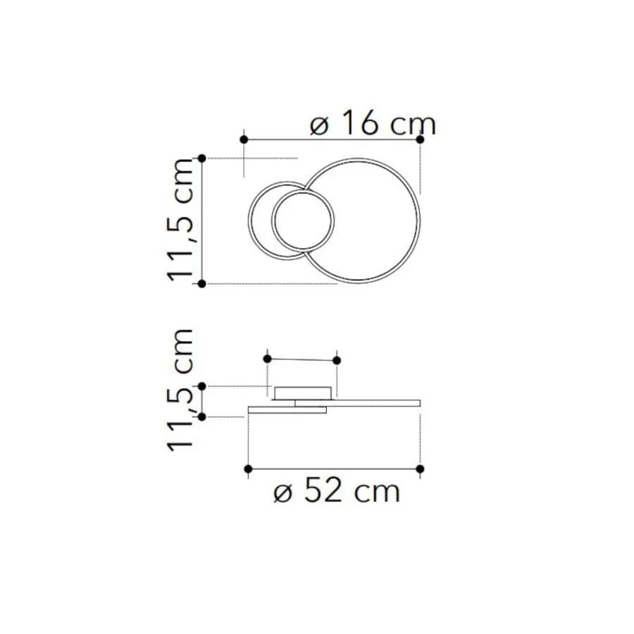 Plafoniera 52x11,5 cm in alluminio bianco goffrato