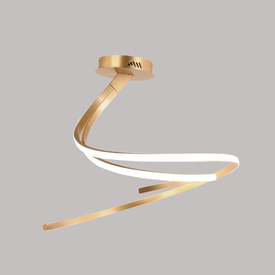 Plafoniera 60x58 cm in alluminio oro goffrato