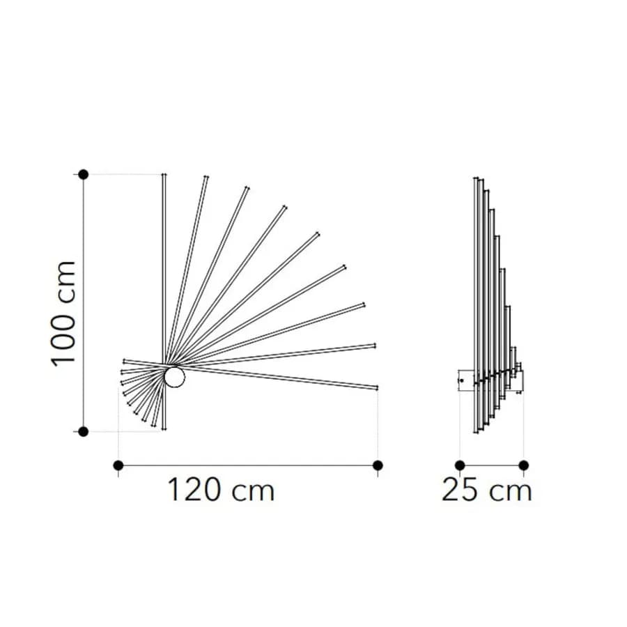Plafoniera a luce naturale 100 cm in alluminio bianco goffrato