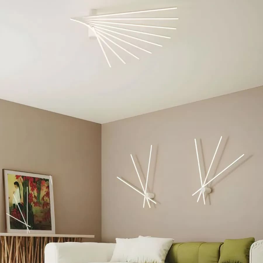 Plafoniera a luce naturale 100 cm in alluminio bianco goffrato