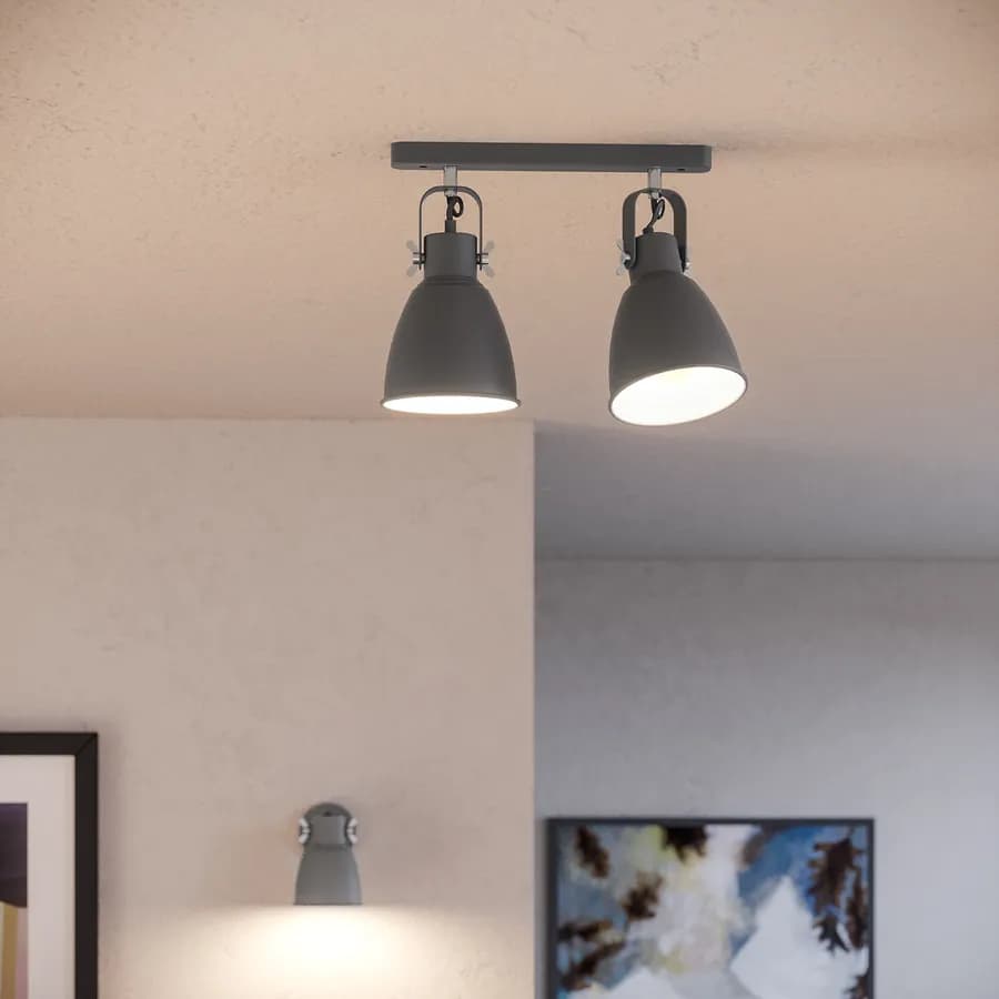 Plafoniera da interno 36x17 cm in metallo grigio