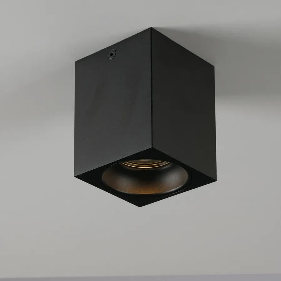 Plafoniera da interno 8x8 cm in alluminio nero