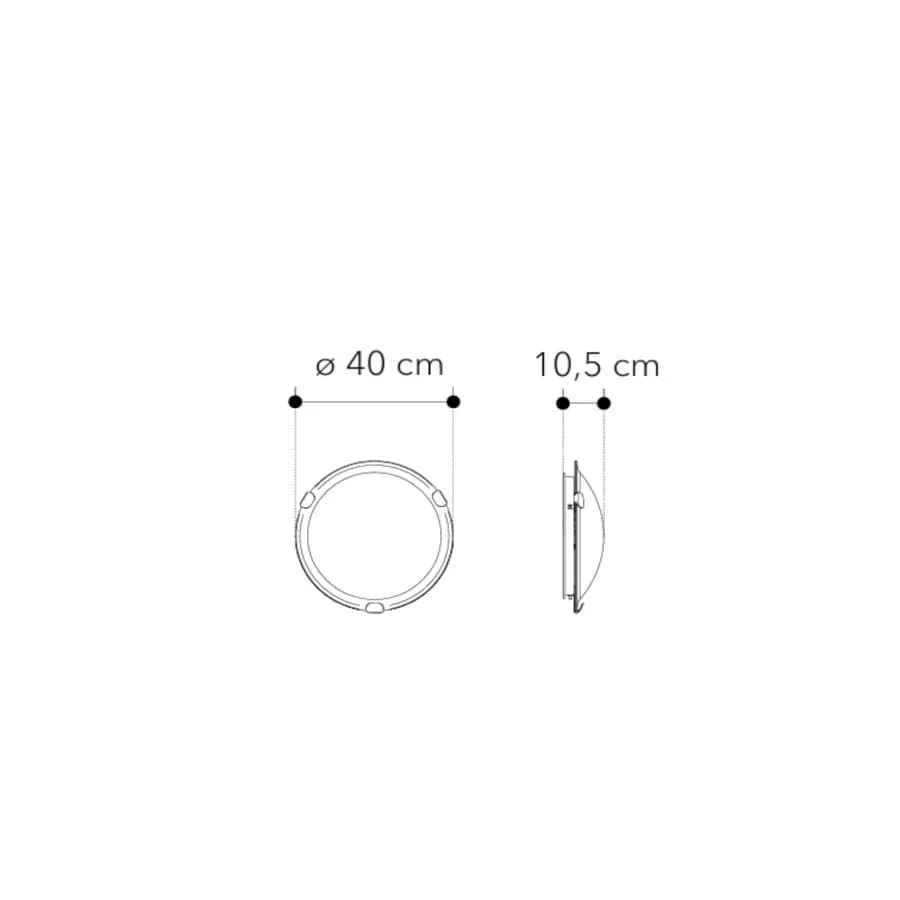 Plafoniera da interno rotonda 40 cm in vetro bianco