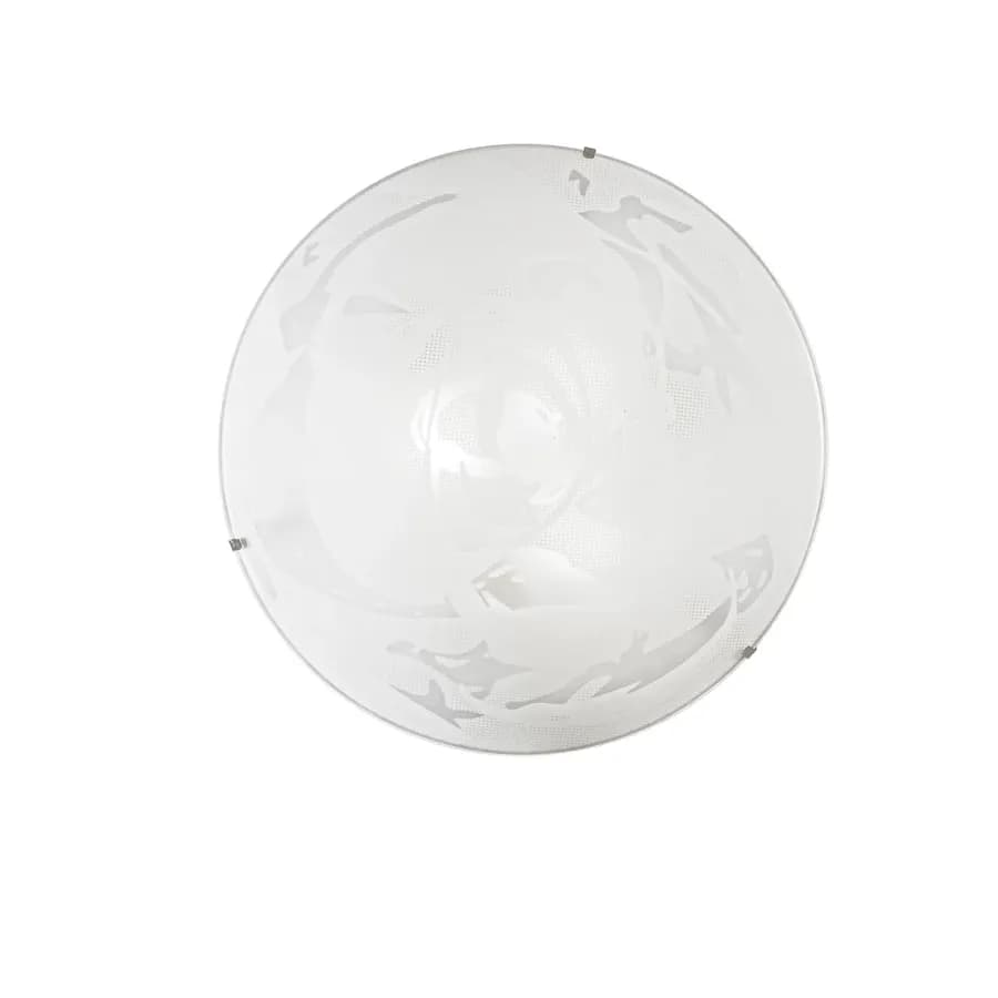 Plafoniera da interno rotonda 50 cm in vetro bianco