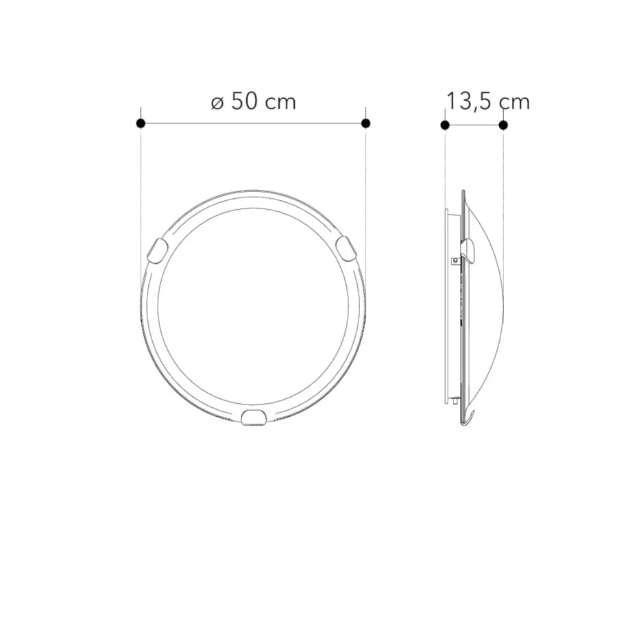 Plafoniera da interno rotonda 50 cm in vetro bianco