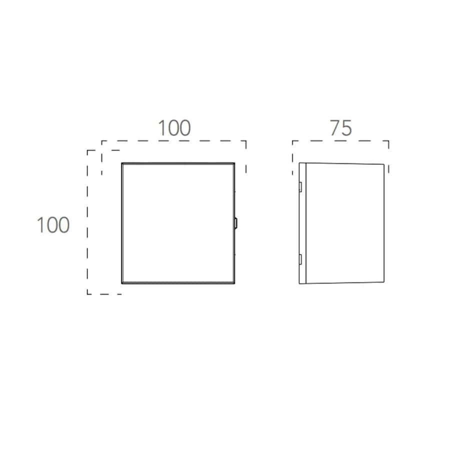 Plafoniera LED da esterno 10x10 cm acrilico bianco