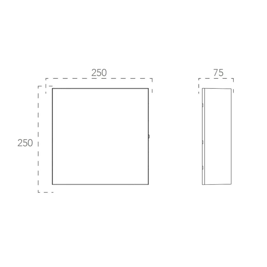 Plafoniera LED da esterno 25x25 cm acrilico bianco