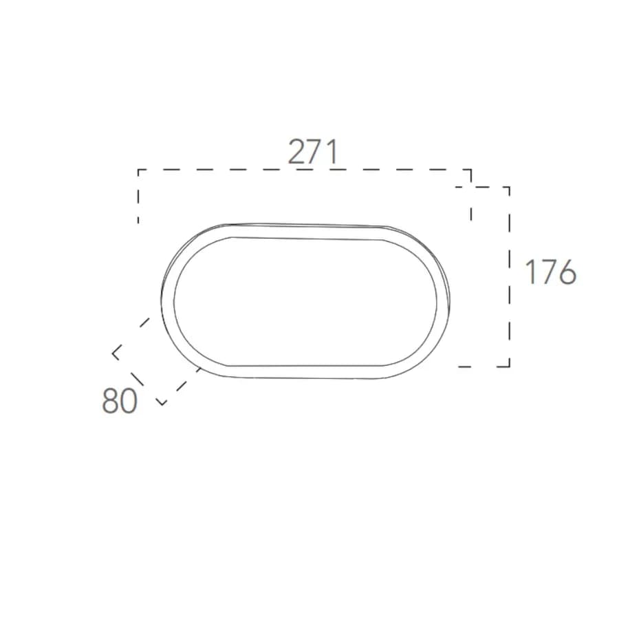 Plafoniera LED da esterno 27,1x17,6 cm in policarbonato bianco