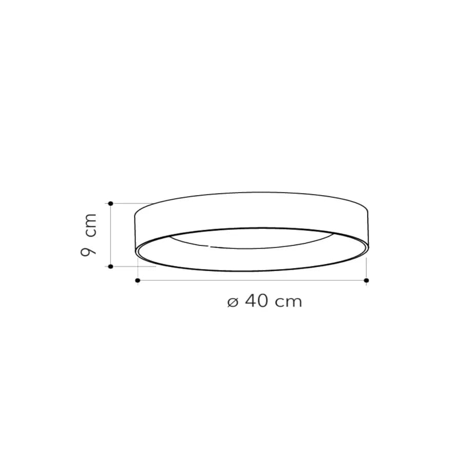 Plafoniera LED rotonda 40 cm in metallo nero e dettagli effetto legno