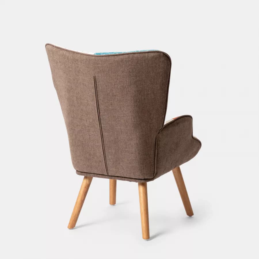 Poltrona scandinava in tessuto patchwork multicolor - Copenaghen