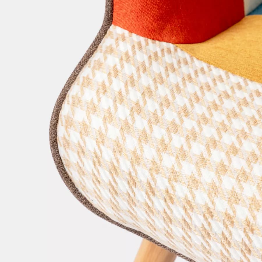 Poltrona scandinava in tessuto patchwork multicolor - Copenaghen