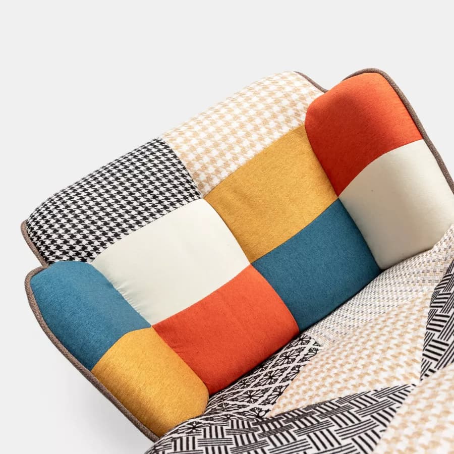 Poltrona scandinava in tessuto patchwork multicolor - Copenaghen