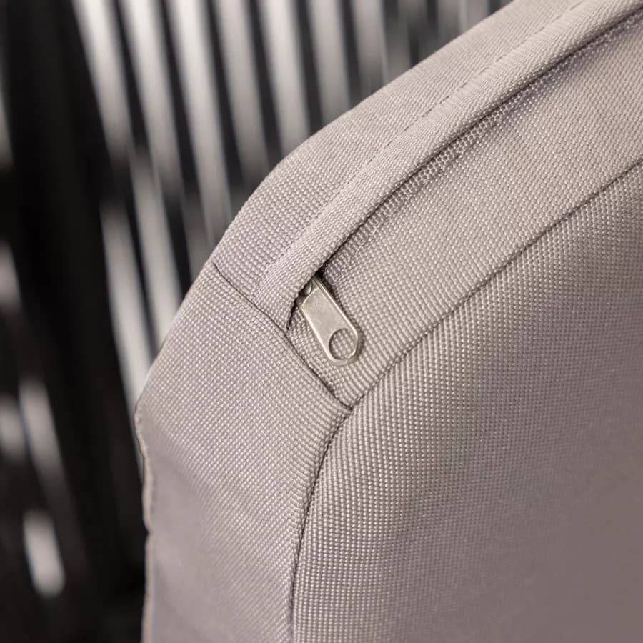 Poltrona in alluminio antracite e corda olefin con cuscino - Zelegant