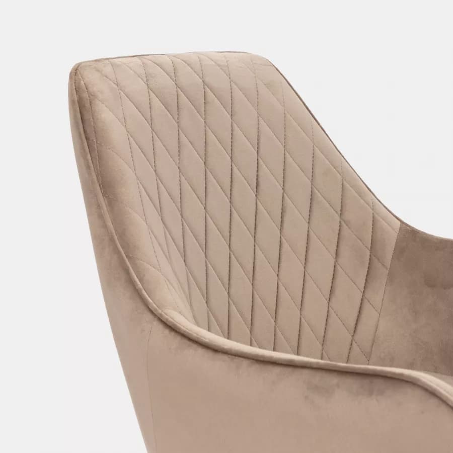 Poltrona con braccioli in velluto beige - Viper